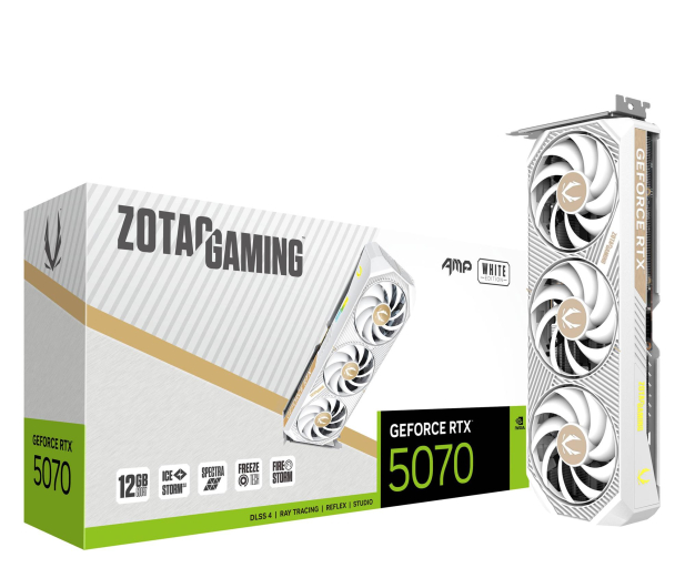 ZOTAC GeForce RTX 5070 AMP White 12GB GDDR7 DLSS4 - 1330981 - zdjęcie